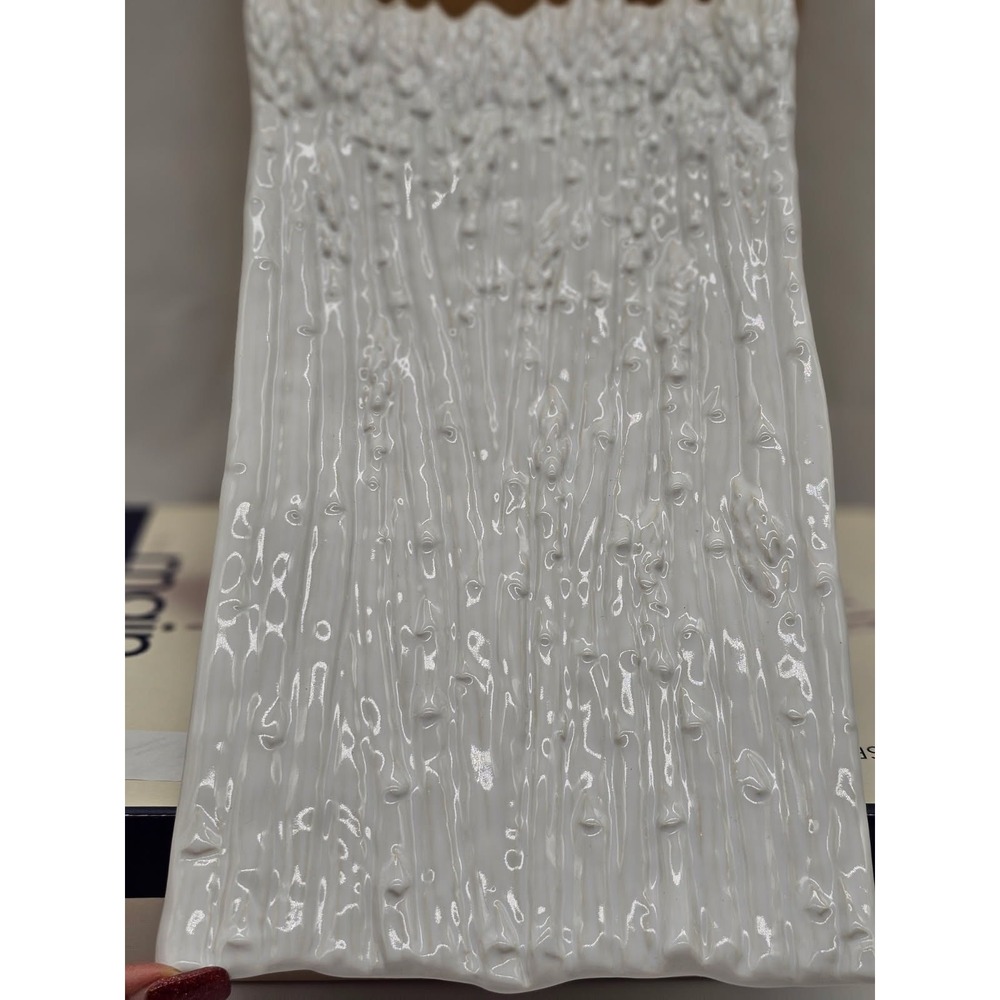 White Ceramic Asparagus Serving Platter  Holiday Dinner Portugal- New Open box